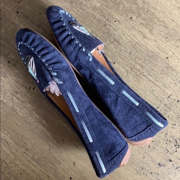 TALBOTS Indigo Blue Everson Novelty Mocassins - Picture 4 of 12